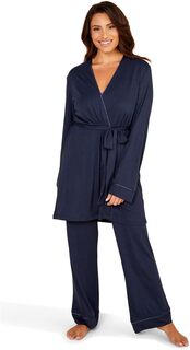 Bella Curvy DD+ Комплект из брюк и халата на бретельках Cosabella, цвет Navy/Navy