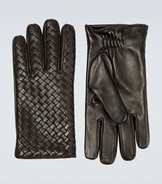 Кожаные перчатки intrecciato Bottega Veneta, коричневый