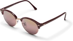 Солнцезащитные очки 51 mm 0RB4246 Clubround Ray-Ban, цвет Bordeaux Rose Gold/Red Polarized Gradient