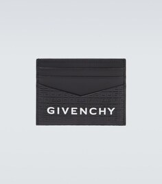 Кожаный визитница с логотипом Givenchy, черный