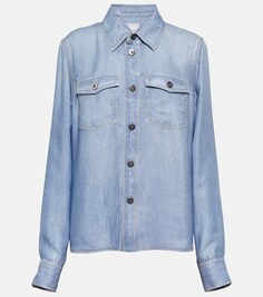 Рубашка с джинсовым эффектом Bottega Veneta, синий