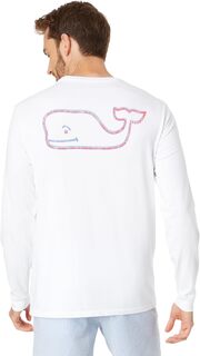 Футболка с длинными рукавами и контуром кита Garment Dye Vineyard Vines, цвет White Cap
