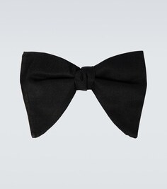 Длинный шелковый галстук-бабочка из фая Gucci, черный