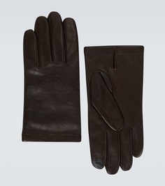 Кожаные перчатки scritto Berluti, коричневый
