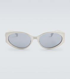 Овальные солнцезащитные очки с декором medusa Versace, серый