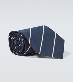 Полосатый шелковый галстук Ralph Lauren Purple Label, мультиколор