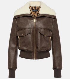 Укороченная куртка из искусственной кожи Dolce&amp;Gabbana, коричневый