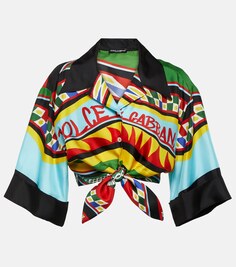 Шелковая рубашка с принтом Dolce&amp;Gabbana, мультиколор