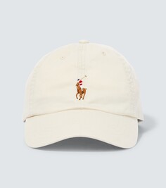Хлопковая кепка с логотипом Polo Ralph Lauren, бежевый