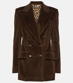 Двубортный вельветовый пиджак Dolce&amp;Gabbana, коричневый