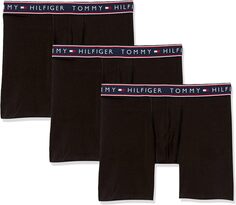 Комплект боксеров-боксеров из хлопка стрейч, 3 шт. Tommy Hilfiger, черный