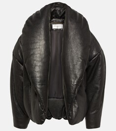 Кожаная куртка-пуховик cassandre Saint Laurent, черный