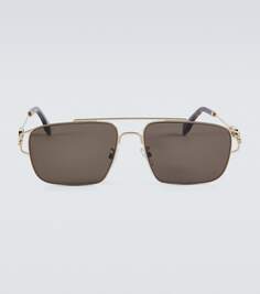 Первые солнцезащитные очки fendi прямоугольной формы Fendi, коричневый