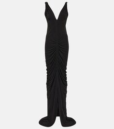 Платье из джерси со сборками Givenchy, черный