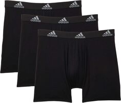 Трусы-боксеры из эластичного хлопка, 3 шт. adidas, цвет Black/Black