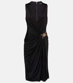 Платье миди с драпировкой medusa &apos;95 Versace, черный