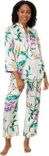 Атласный пижамный комплект Sarasa N by Natori, цвет Oatmeal Multi