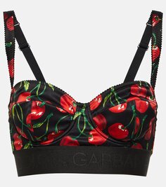 Бюстгальтер cherry из смесового шелка Dolce&amp;Gabbana, мультиколор