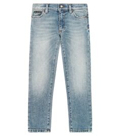 Прямые джинсы с логотипом Dolce&amp;Gabbana Kids, синий