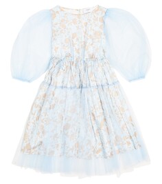 Платье миди из тюля с цветочным принтом Paade Mode, синий