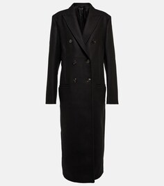 Двубортное шерстяное пальто Toteme, черный