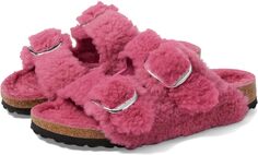 Сандалии на плоской подошве Arizona Big Buckle Teddy Birkenstock, цвет Fuchsia Tulip