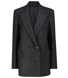 Полосатый пиджак из кашемира и шерсти Blazé Milano, серый