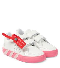 Низкие кроссовки из вулканизированной кожи Off-White Kids, белый