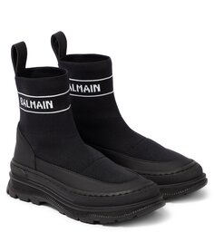 Ботинки-носки с логотипом Balmain Kids, черный