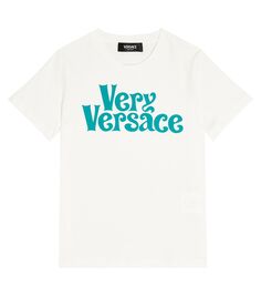 Футболка из хлопкового джерси very versace Versace Kids, белый