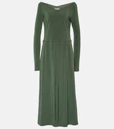 Платье макси leisure valido из джерси Max Mara, зеленый