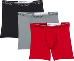 Комплект трусов-боксеров из микроэластичной ткани, 3 шт. Calvin Klein Underwear, черный