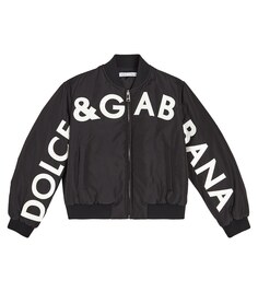 Бомбер с логотипом Dolce&amp;Gabbana Kids, черный
