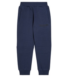 Спортивные брюки из хлопкового джерси с логотипом Balmain Kids, синий