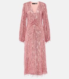 Платье миди с пайетками Rotate Birger Christensen, розовый