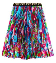 Плиссированная шифоновая юбка Versace Kids, мультиколор