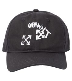 Хлопковая кепка с логотипом Off-White Kids, черный