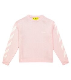 Хлопковый свитер со стрелками Off-White Kids, розовый