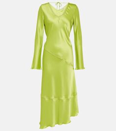 Атласное платье миди danessa Acne Studios, зеленый
