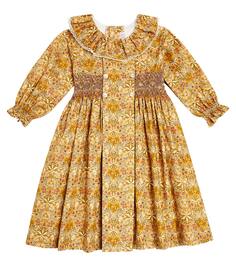 Платье roda со сборками и цветочным принтом La Coqueta, желтый
