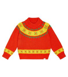 Народный свитер из хлопка и шерсти Tinycottons, красный