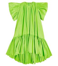 Платье из тафты с оборками Caroline Bosmans, зеленый