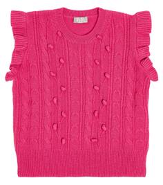 Жилет-свитер шерстяной вязки косой вязки Il Gufo, розовый