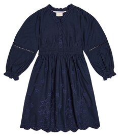 Платье из хлопка с вышивкой Scotch &amp; Soda Kids, синий
