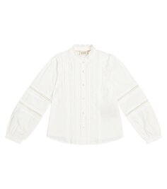 Хлопковая блузка с вышивкой Scotch &amp; Soda Kids, белый