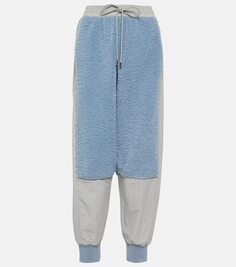 Спортивные брюки из искусственной овчины со вставками Jw Anderson, синий