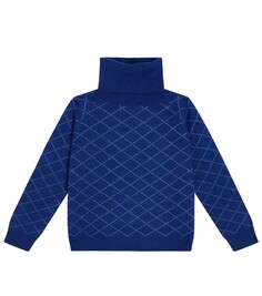 Шерстяной свитер с высоким воротником в клетку tupac Morley, синий