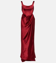 Атласное платье с драпировкой Vivienne Westwood, красный