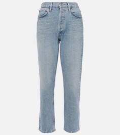 Укороченные прямые джинсы riley с высокой посадкой Agolde, синий