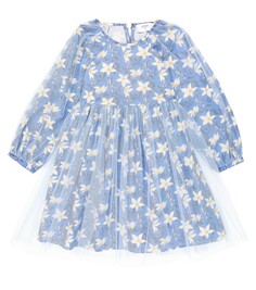 Тюлевое платье с цветочным принтом Paade Mode, синий